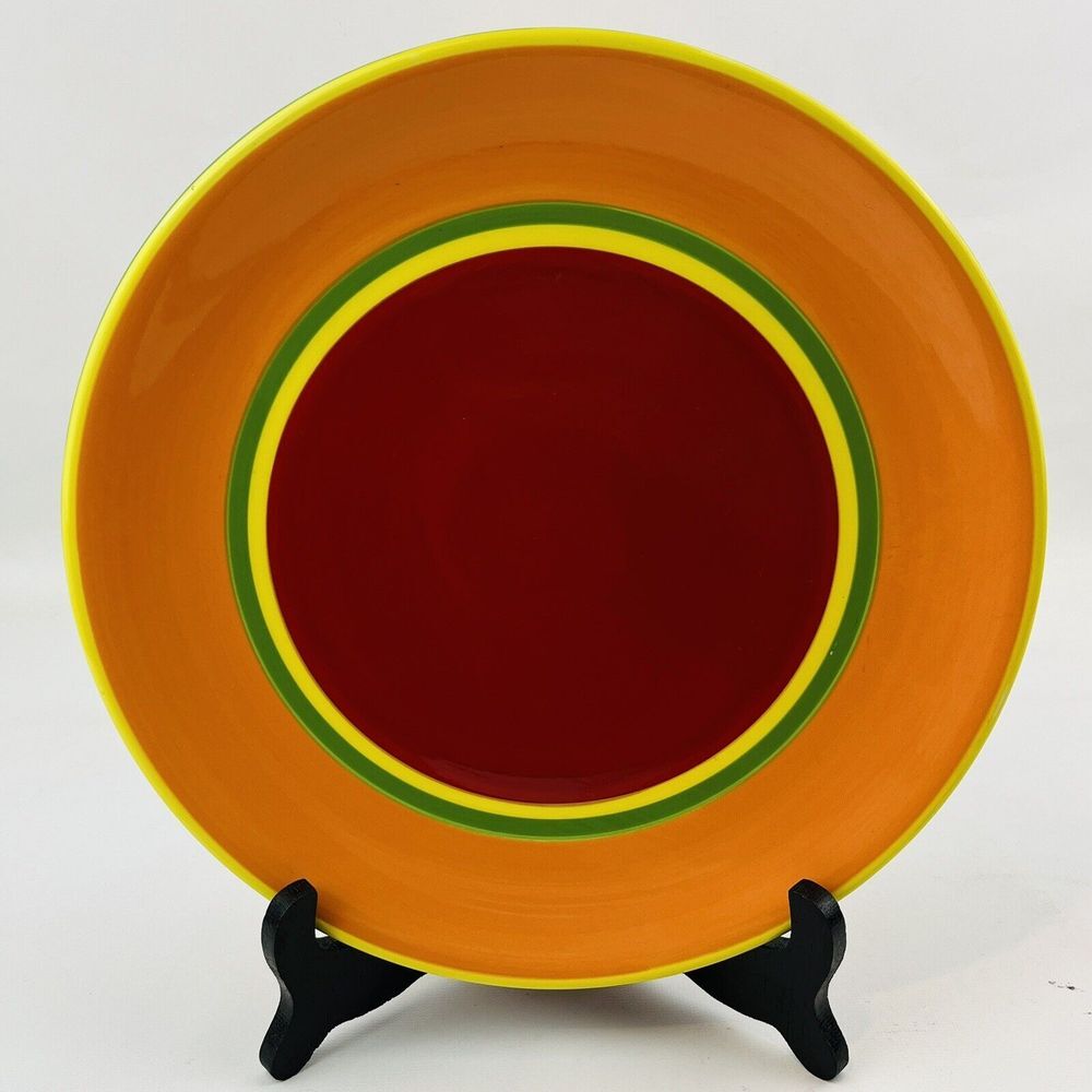 Dansk Caribe Aruba Orange Round Dinner Plate 10.5" Yellow Green Red